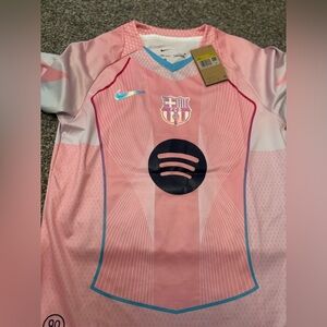 Nike Pink and Blue Dri-FIT Lamine Yamal jersey